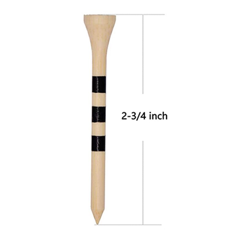 Professional Golf Tees Durable Bamboo Tees Natural Color 70mm 83mm 100pcs/pack