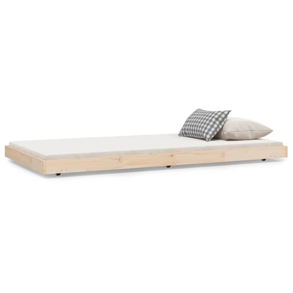 solid wood bed without mattress, pine wood