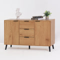 Side panel buffet cabinet with storage room, 47.2 "natural wood color kitchen cabinet with 3 drawers and 2 doors