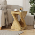 MGO Twist Shape Side Table, Wood-like Texture, Natural Color