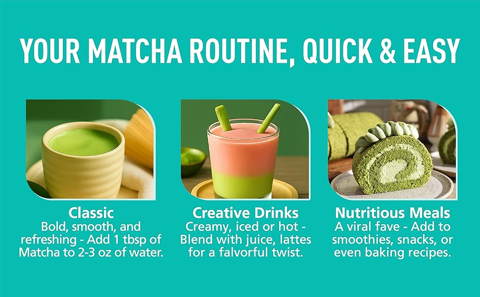 Matcha - Té Verde Matcha Orgánico de Grado Ceremonial, Primera Cosecha Premium Sin Azúcar, Matcha 100% Puro Para Lattes, Batidos y Repostería 40g 1.4oz - Se Envía Desde EE. UU. - Compañero de Té-Café