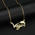 Cadena de Clavícula Vegana/Vegetariana de Acero Inoxidable (Estilo Europeo y Americano)