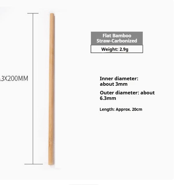 20cm Natural Bamboo Straw, Environmentally Friendly And Biodegradable
