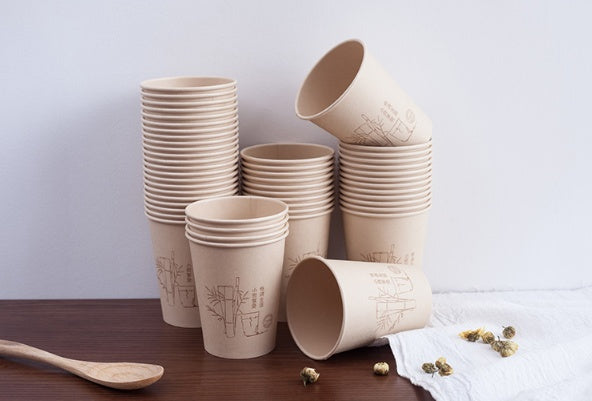 Vaso de papel natural de fibra de bambú ecológico