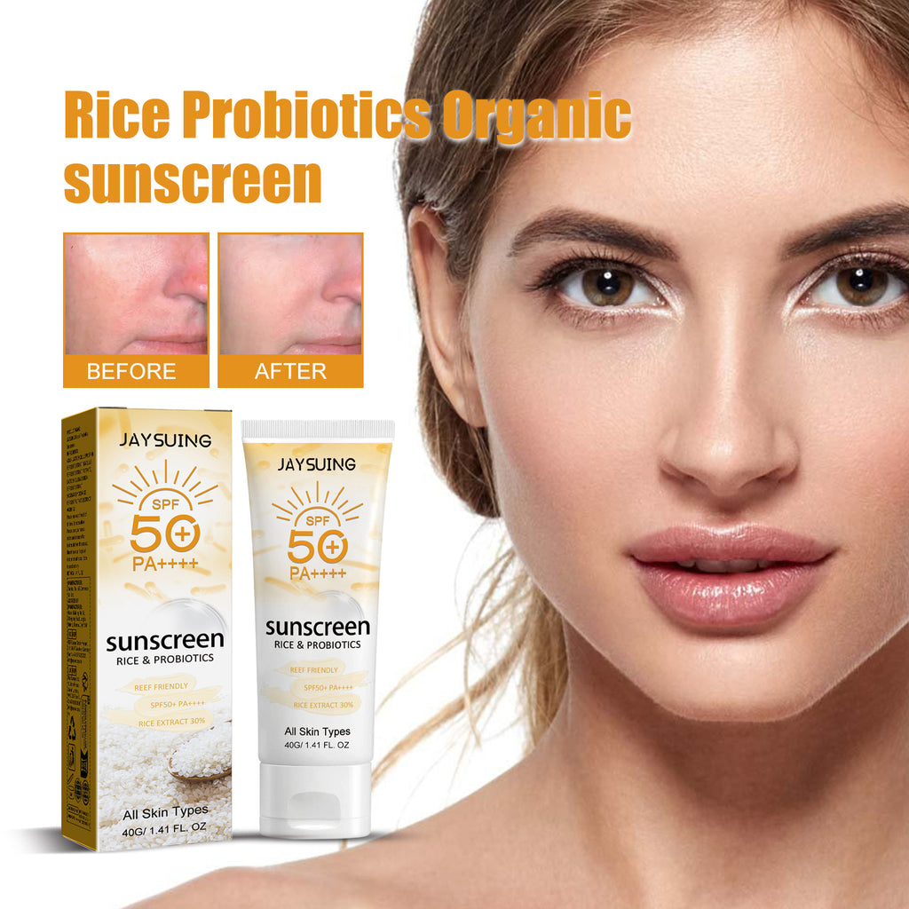 Probiotic Rice Organic Protective Cream, Face Body Non-greasy Outdoor UV Protection Cream