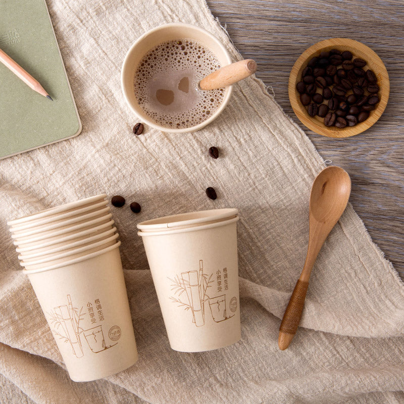 Vaso de papel natural de fibra de bambú ecológico