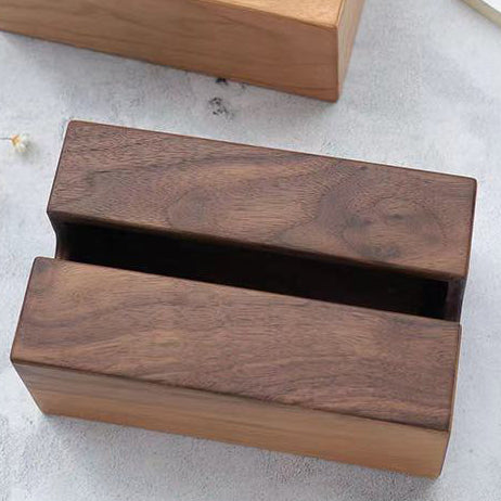 Caja de pañuelos de madera maciza pura Caja extraíble estilo japonés sencillo Hogar Hotel B&B Estética oriental Casa Nogal Cerezo