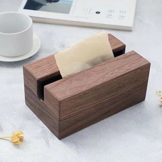 Caja de pañuelos de madera maciza pura Caja extraíble estilo japonés sencillo Hogar Hotel B&B Estética oriental Casa Nogal Cerezo