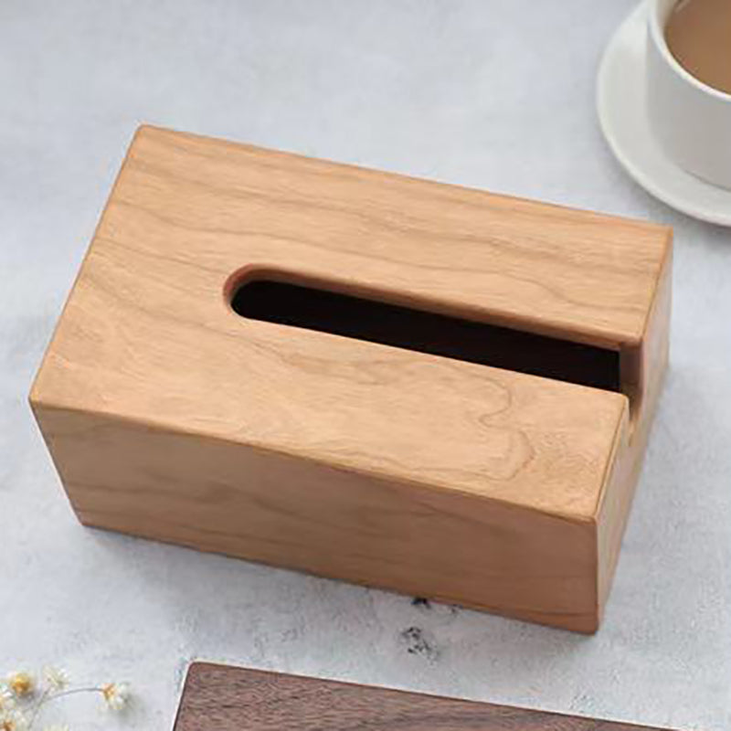 Caja de pañuelos de madera maciza pura Caja extraíble estilo japonés sencillo Hogar Hotel B&B Estética oriental Casa Nogal Cerezo