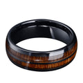 Creative Black Double Fluted Wood Grain Ring