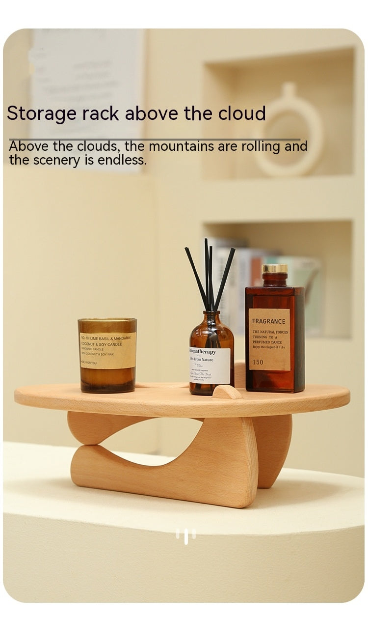 Estantería de madera personalizada para mesa, estante de madera para perfumes, productos para el cuidado de la piel, expositor de madera maciza para el hogar