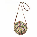 Bamboo Woven Bag Summer Beach Bag Women's Bag Shoulder Bag Fashion Hand-Woven Bag Fashion Round Messenger Bag