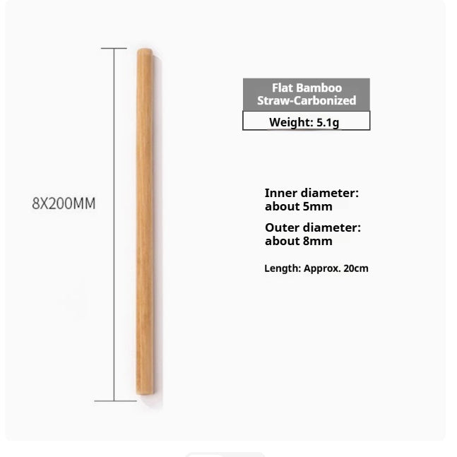 20cm Natural Bamboo Straw, Environmentally Friendly And Biodegradable