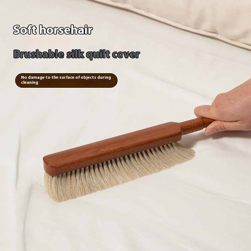Cepillo de limpieza para dormitorio doméstico, cepillo para cama de pelo de caballo, mango de madera maciza, cerdas suaves