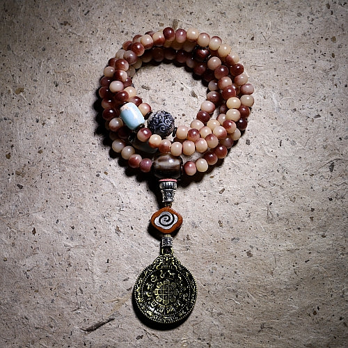 Original Ecological Bloody Natural Camel Bone Bracelet Tibetan Buddhist Beads 108 Pcs