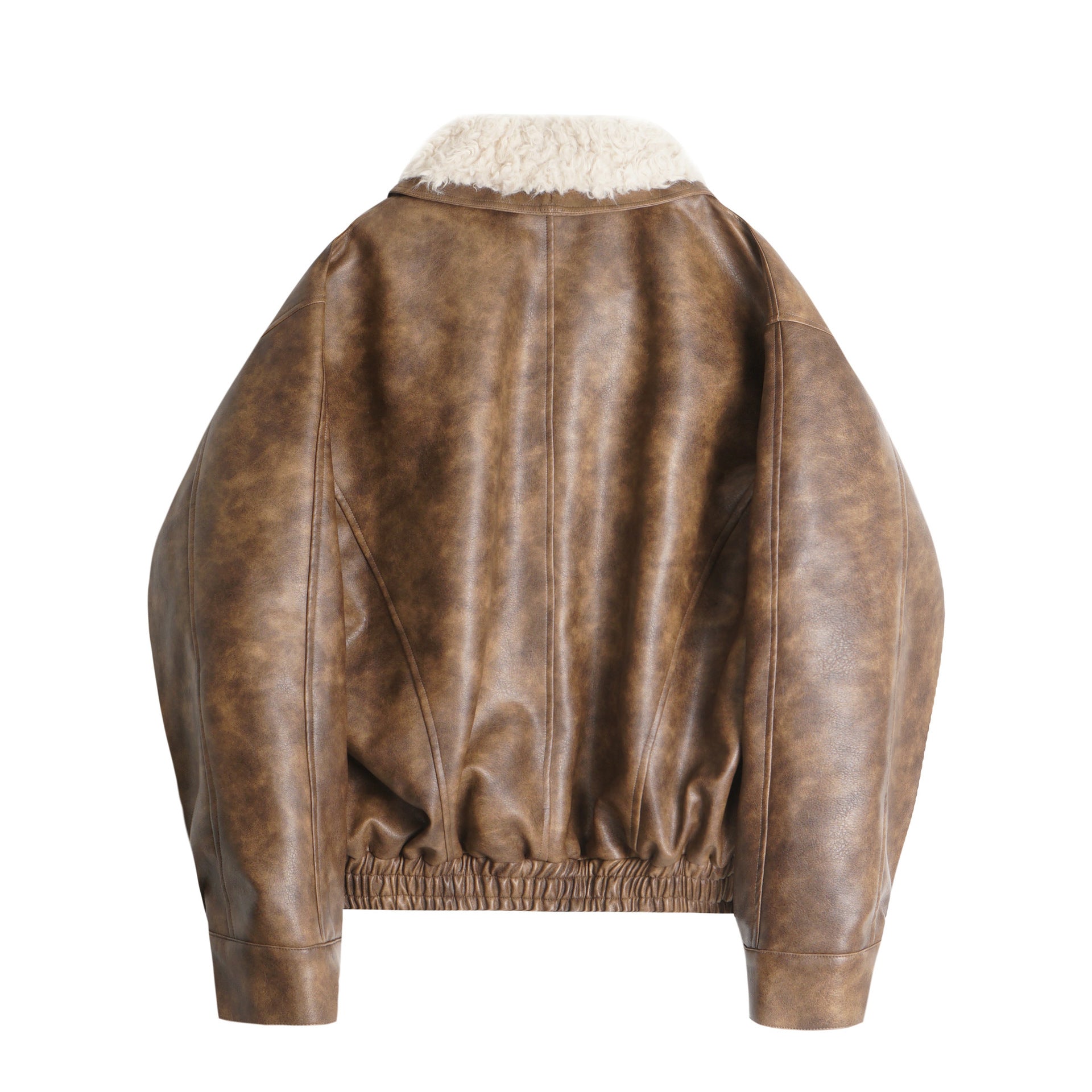 Lamb velvet motorcycle short leather jacket for women