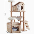 Wood-based Particleboard Pet House Design With Built-in Cat Toy Sisal Scratching Post