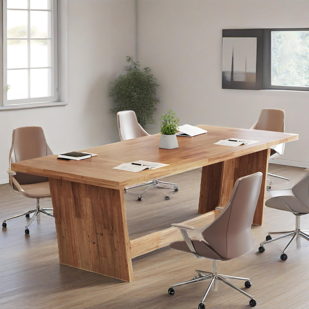Escritorio Ejecutivo para Computadora de 70.87 Pulgadas: Escritorio Grande para Oficina en Casa con Pedestal de Madera Maciza, Mesa Industrial de Madera para Estudio o Escritura