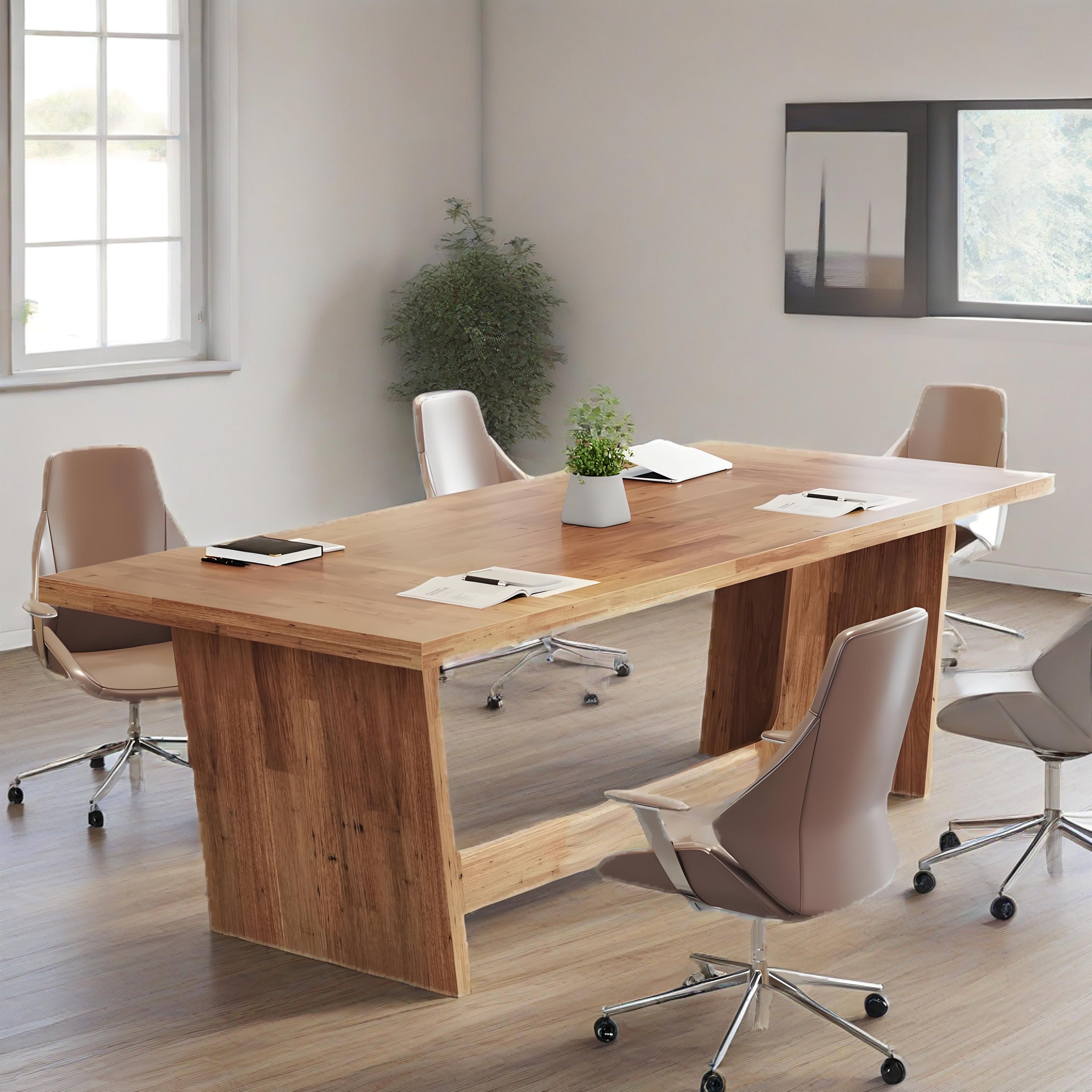 Escritorio Ejecutivo para Computadora de 70.87 Pulgadas: Escritorio Grande para Oficina en Casa con Pedestal de Madera Maciza, Mesa Industrial de Madera para Estudio o Escritura
