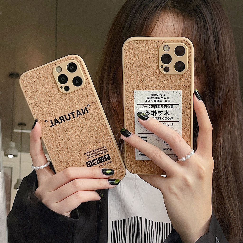 Creative Japanese Soft Wood Grain Fiber Protective Cover