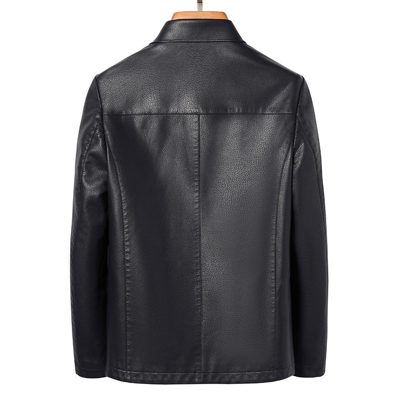 Solapa Ecológica Piel Auténtica Ropa Abrigo Chaqueta de Cuero Hombre
