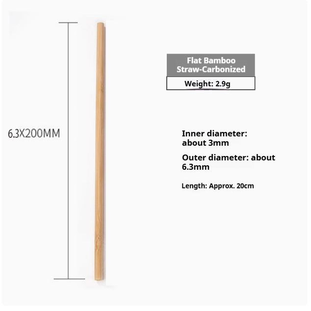 20cm Natural Bamboo Straw, Environmentally Friendly And Biodegradable