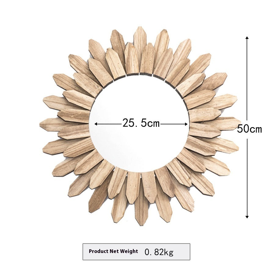 Espejo Colgante de Acabado Hecho a Mano de Madera Maciza Estilo Europeo para Decoración de Entrada de Hotel y Alojamiento Rural