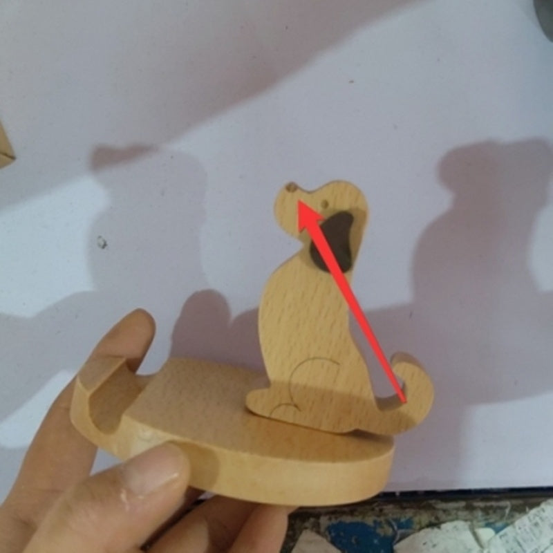 Soporte creativo para teléfono móvil trasero con moneda de madera de haya, soporte perezoso para teléfono con letras personalizadas