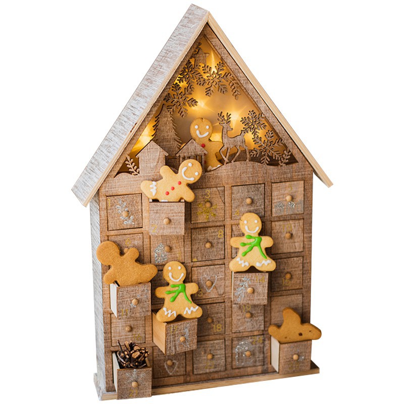 Caja de Navidad con Cajón Casa de Dulces Caja de Luz Decoración