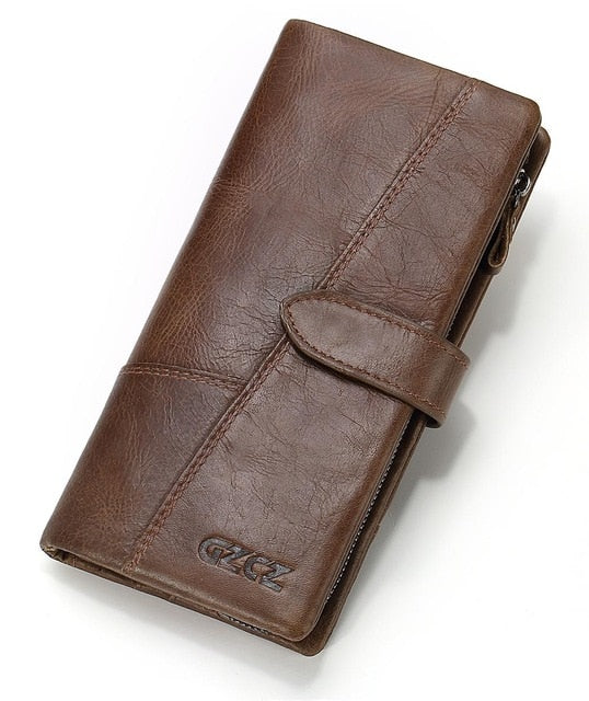 GZCZ Genuine Leather Women Wallet Purse Female Luxury Cow Leather Business Women's Handbag Genuine Leather Pouch