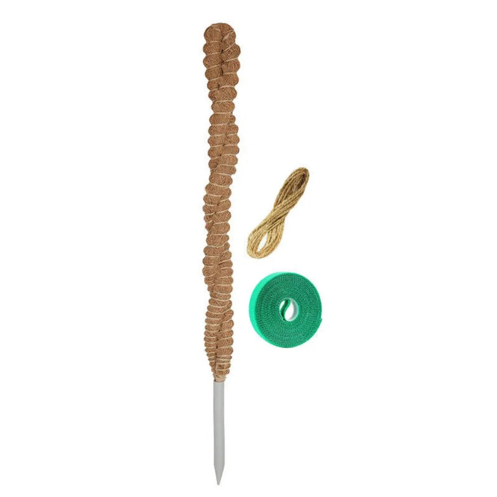 25.2inch 2PC Double-layered, Flexible Coconut Coir Stick With Hemp Rope Ideal For Plant Support, Natural And Eco-friendly, Creating A Vibrant Green Space.