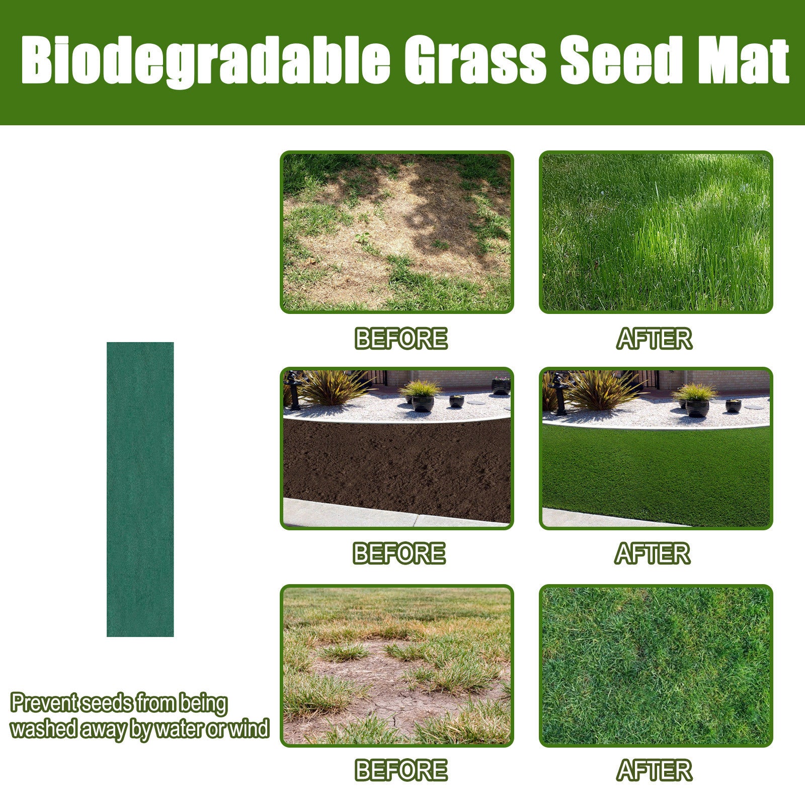 Yegbong Gardening Ecological Blanket Biodegradable Seed Mat