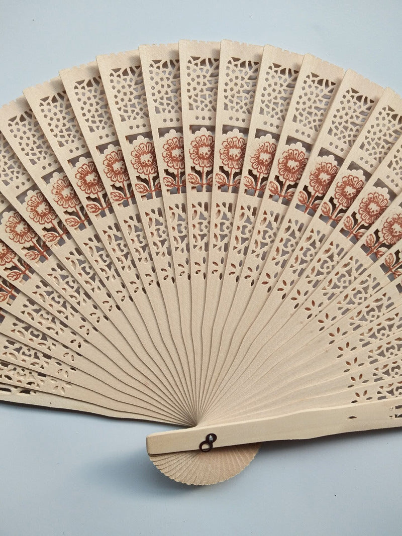 Full Flush Flower Type Fragrant Wood Fan Sunshine Flower Wood Fan