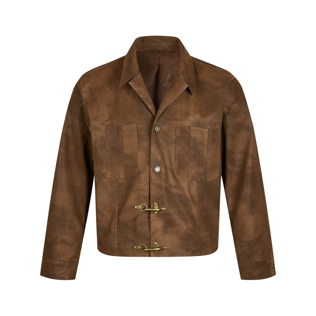 Make old airplane buckle suede leather jacket