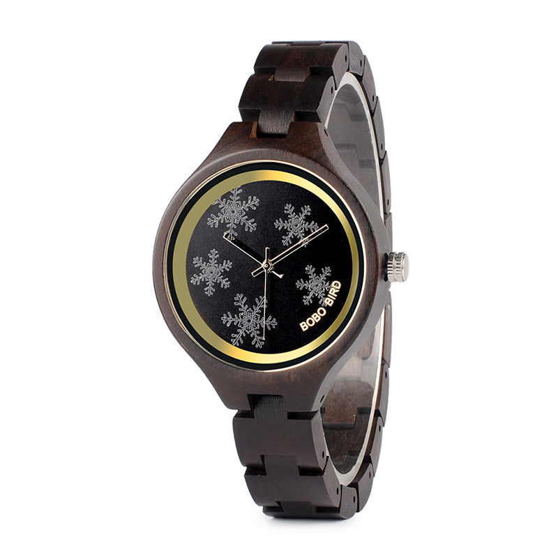 Reloj informal de negocios de moda con vetas de madera para hombre