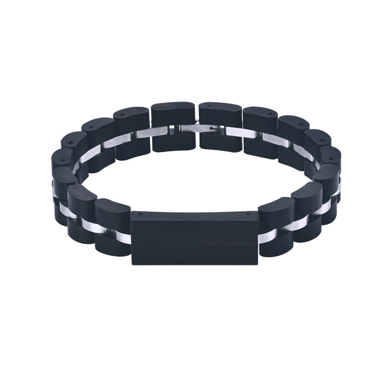 Pulsera de madera europea y americana de ébano, sándalo rojo y madera de cebra