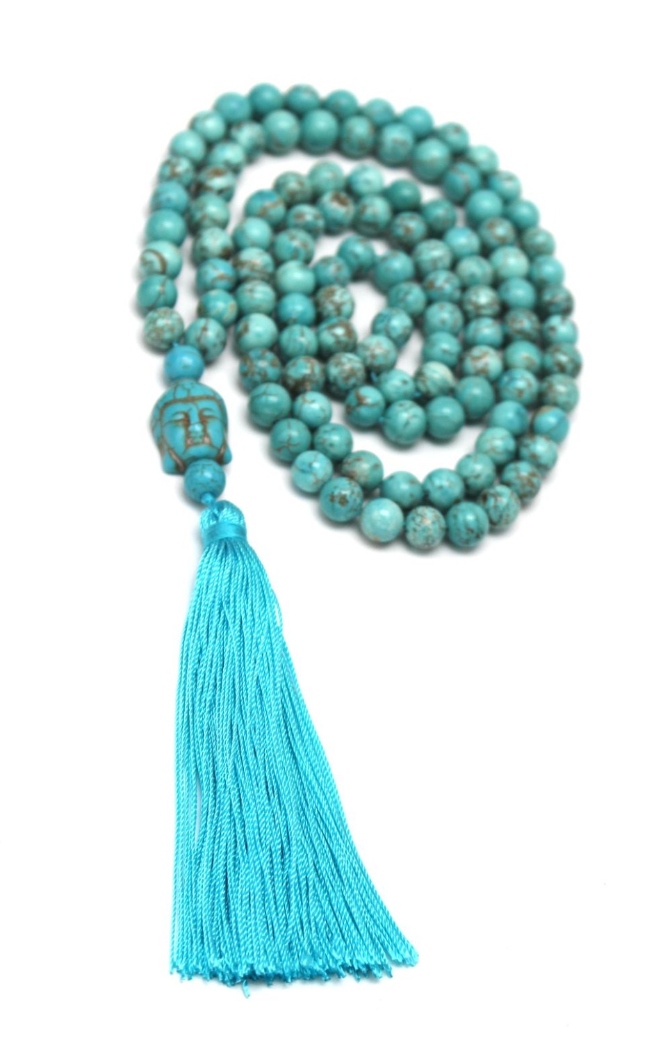 Natural turquoise tassel necklace