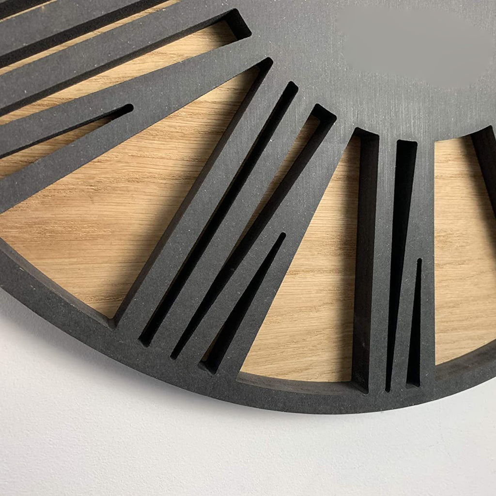 Reloj de pared de madera y hierro silencioso, estilo retro creativo