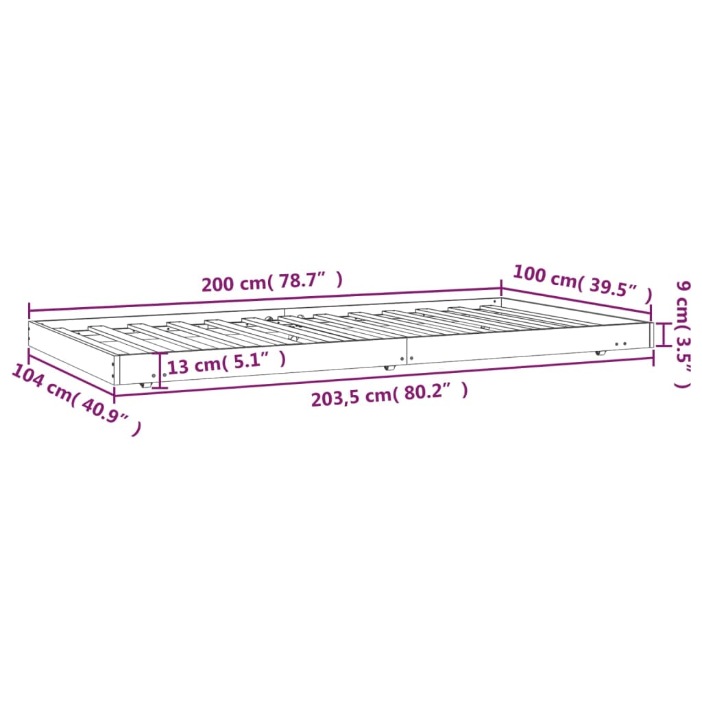 solid wood bed without mattress, pine wood