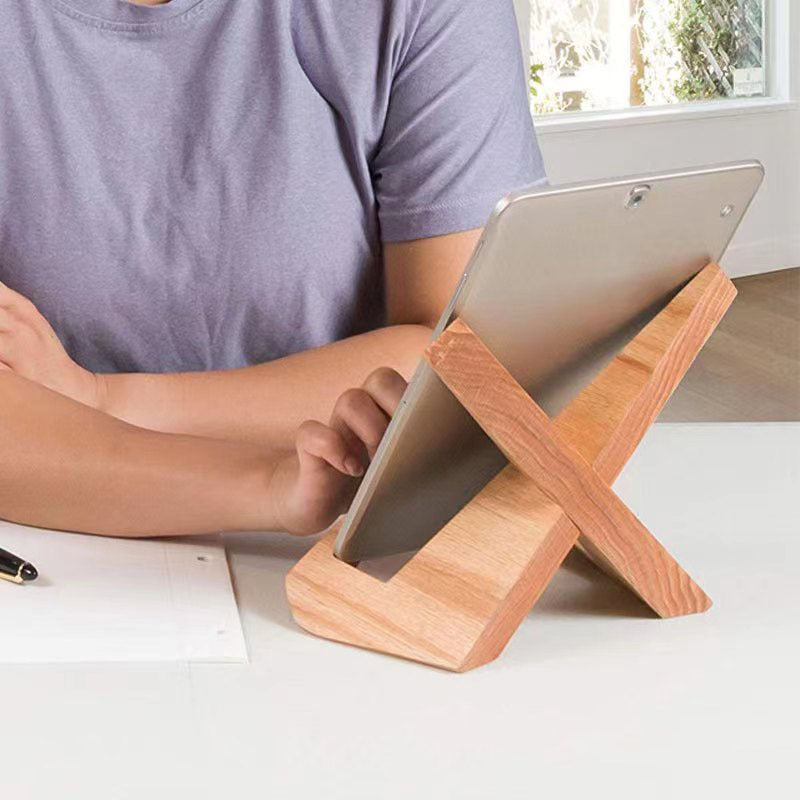 Household lazy person recipe rack, reading rack, solid wood record storage and display rack, iPad wooden lazy person stand