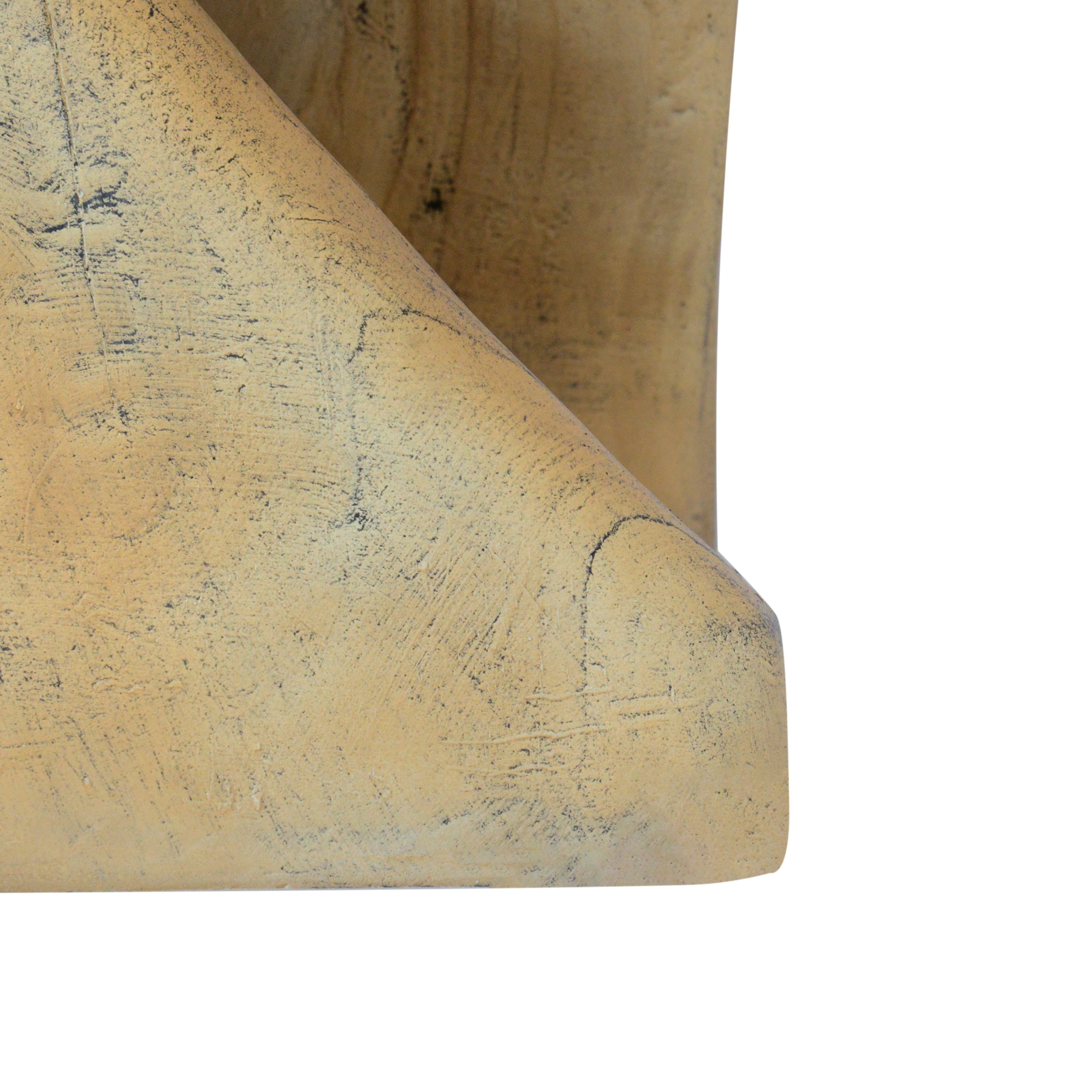 MGO Twist Shape Side Table, Wood-like Texture, Natural Color