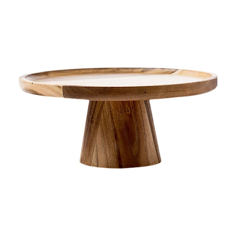 Acacia Wood Cake Tray Home Living Room Snack Plate Dessert Table Display Stand Wooden Tall Fruit Plate