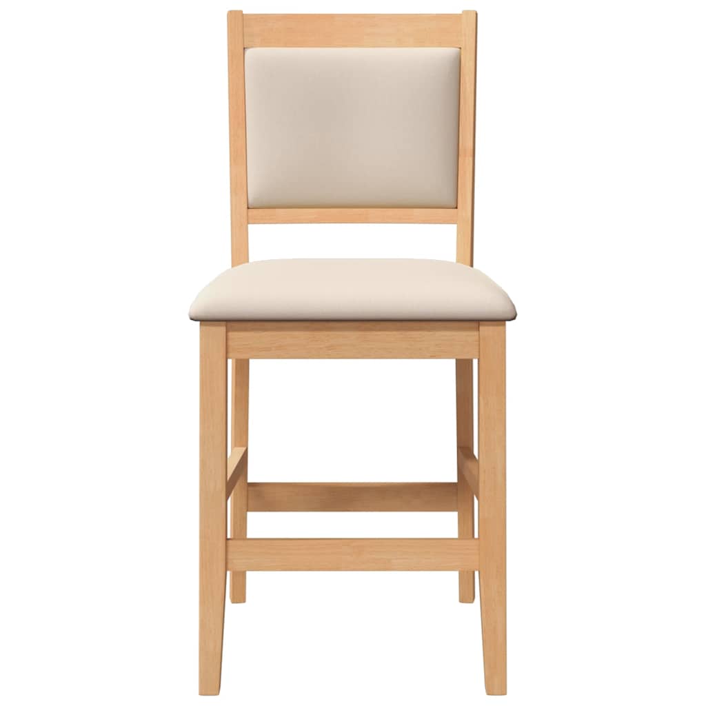 Taburetes de bar con cojines, 2 unidades, madera maciza natural