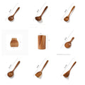 Teak Unlacquered Solid Wood Spatula Non-Stick Wok Stir-Fry Spatula