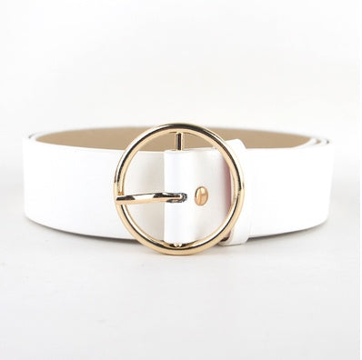 Faux-Leather Pin Buckle Vegan Womens Belt