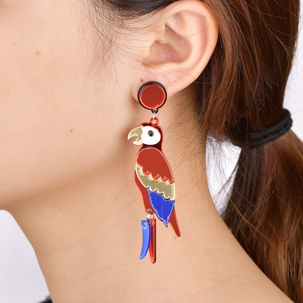 Aretes de loro Aretes acrílicos orgánicos