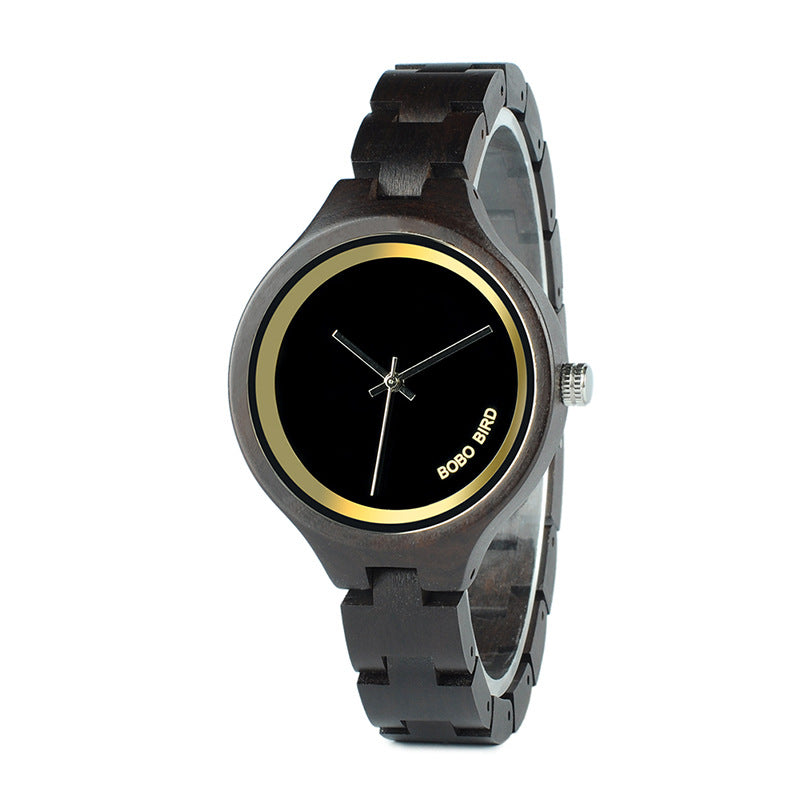 Reloj informal de negocios de moda con vetas de madera para hombre