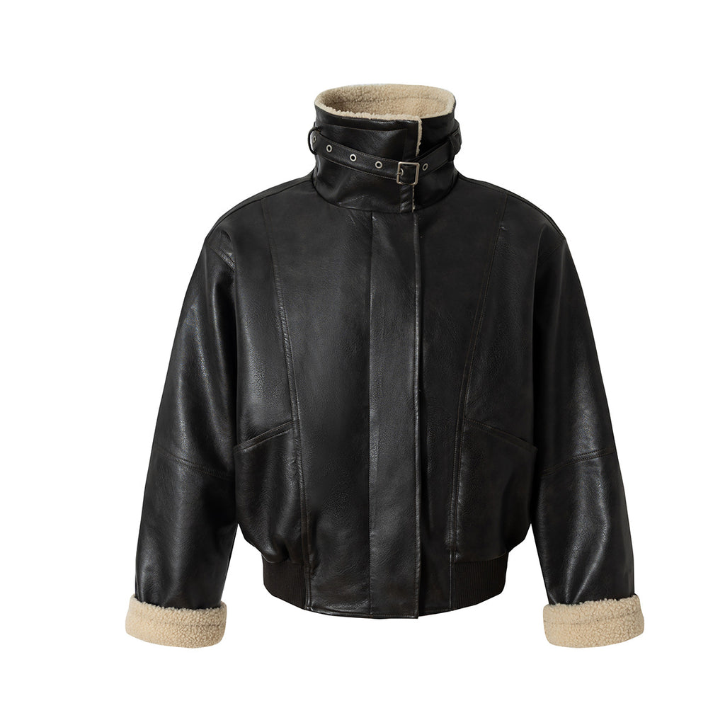 Leather jacket and cotton jacket