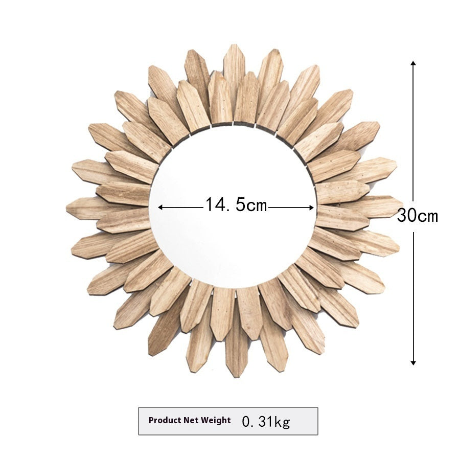 Espejo Colgante de Acabado Hecho a Mano de Madera Maciza Estilo Europeo para Decoración de Entrada de Hotel y Alojamiento Rural