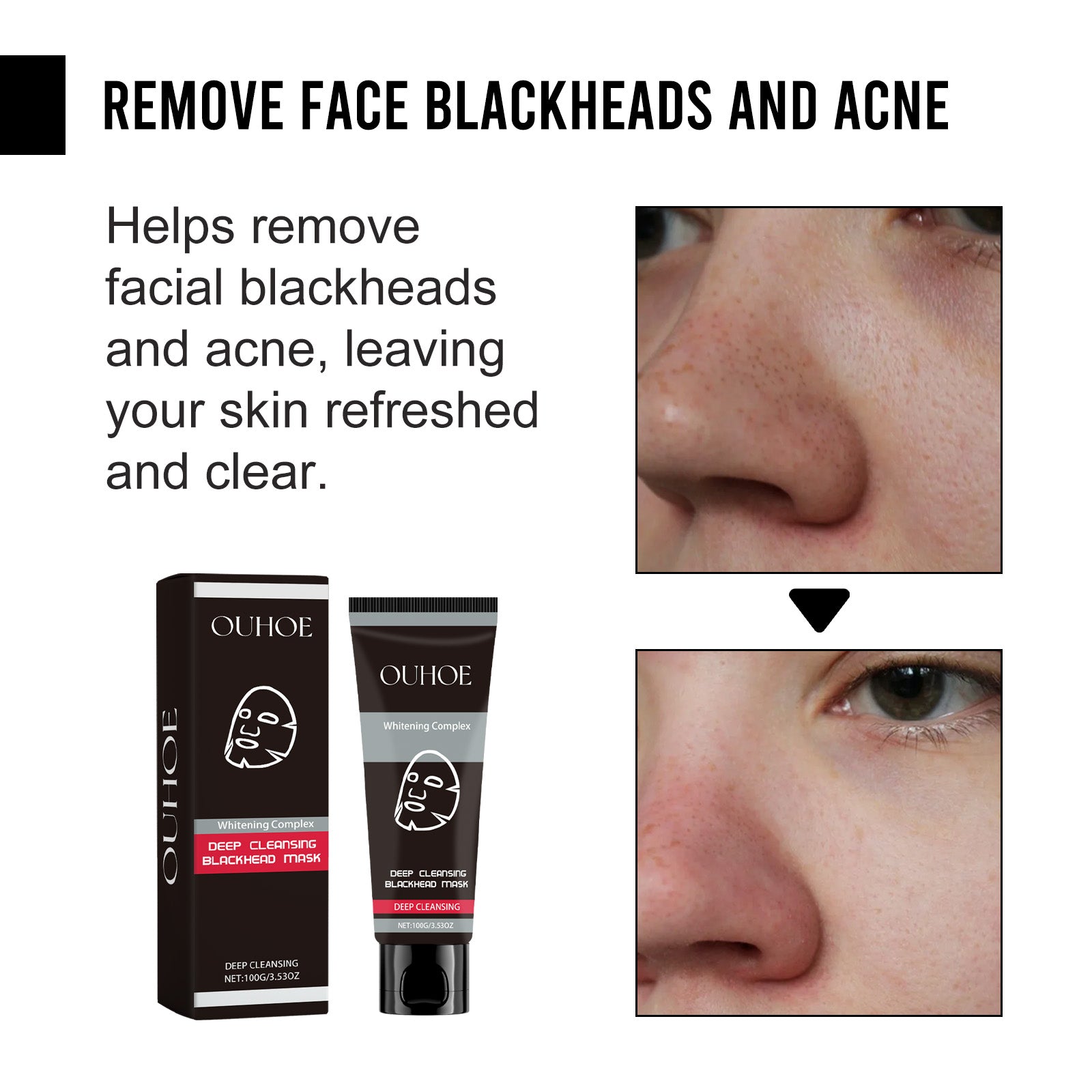 Ouhoe Bamboo Charcoal Deep Cleansing Mask Deep Cleansing Hydrating Moisturizing Apply Mud Gentle Skin Care Mask